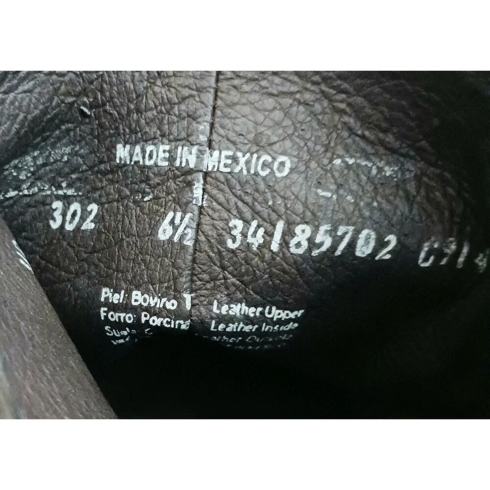 Independent Boot Co Brown Leather Moto Ankle Boot Harness Strap Made Mexico 6.5